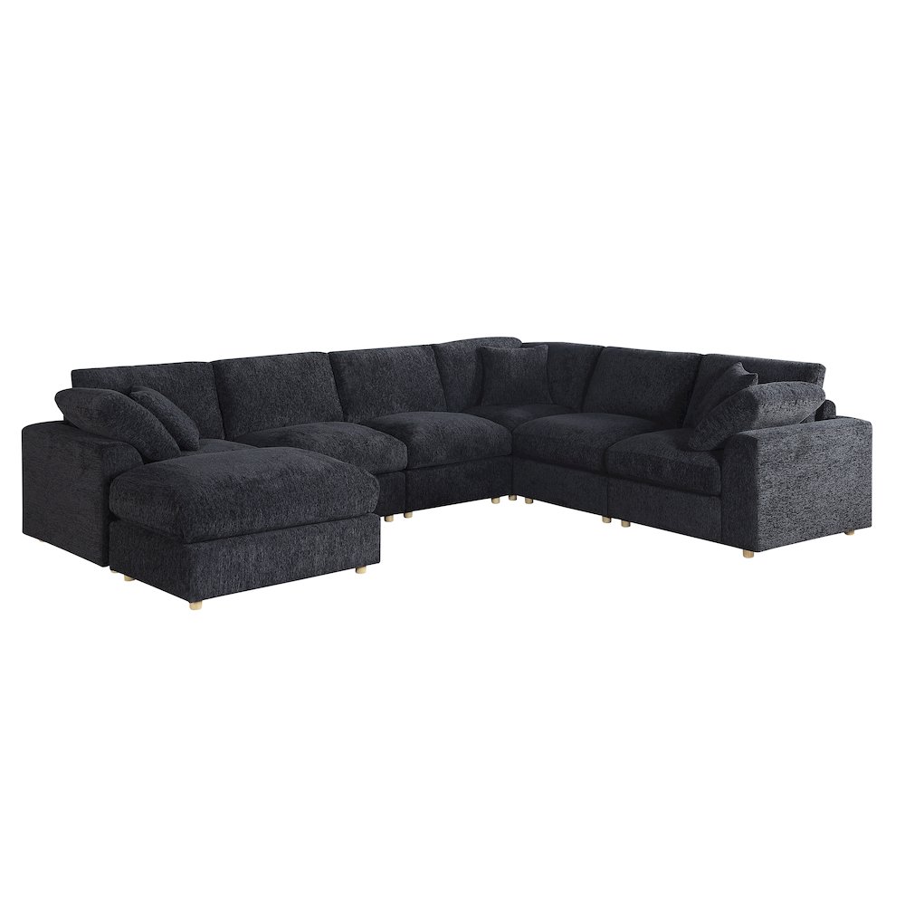 Luxury L-Shaped Modular Sectional Sofa with Ottoman. Picture 1