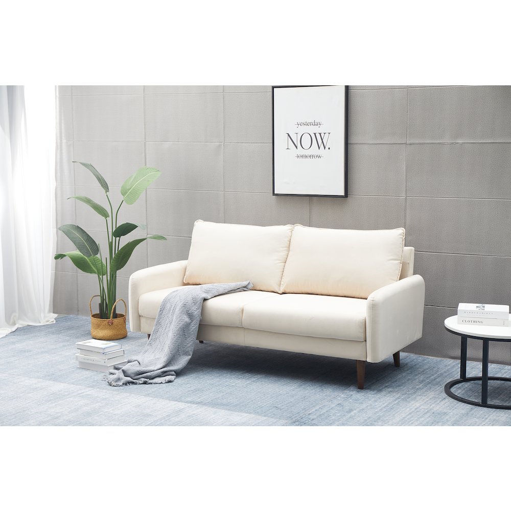 Jadier Velvet Living Room Sofa. Picture 2