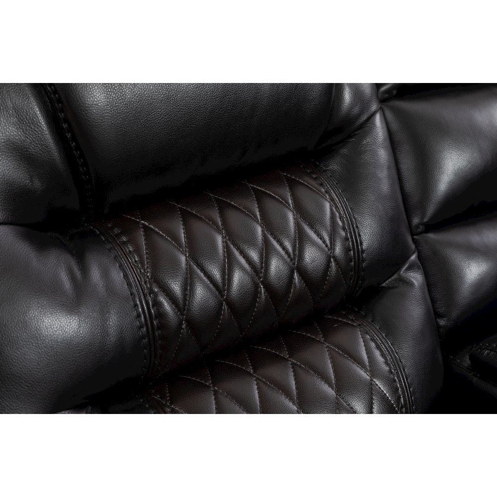 Ilia Two Tone Faux Leather Power Reclining Sectional with Console  & Cup Holder. Picture 7