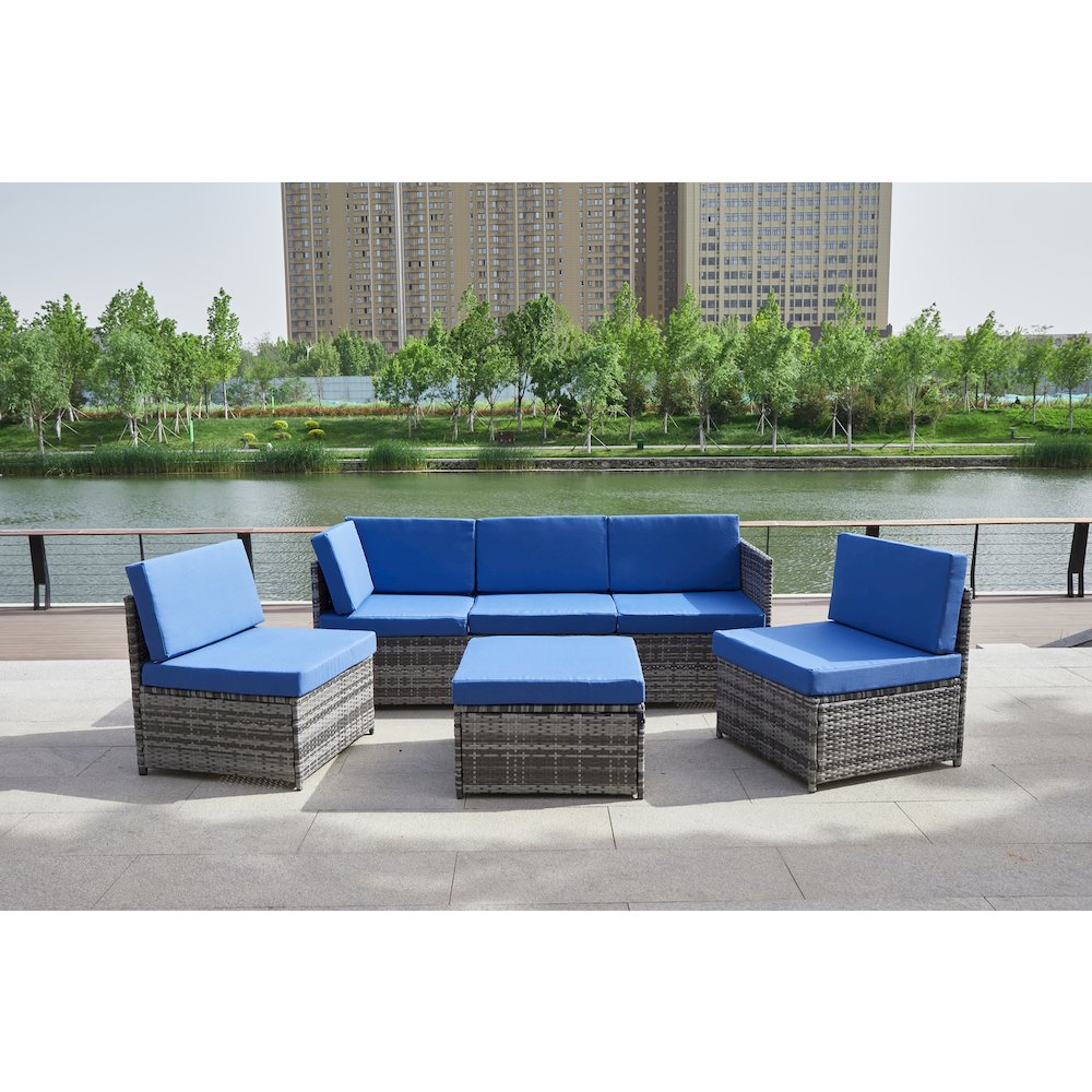 4-Piece Wicker Patio Furniture Sets Outdoor Sectional Sofa Set Sectional. Picture 9
