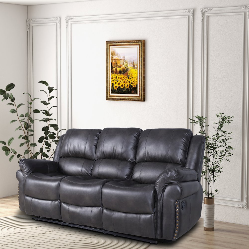 Dontiavion Faux Leather Living Room Sofa. Picture 1