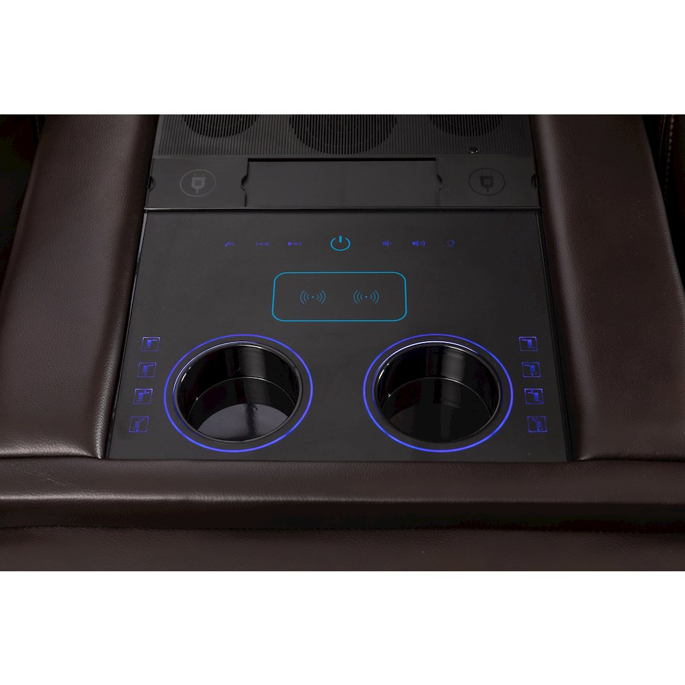 Raonne 3 - Piece Vegan Leather Power Reclining Sectional. Picture 5