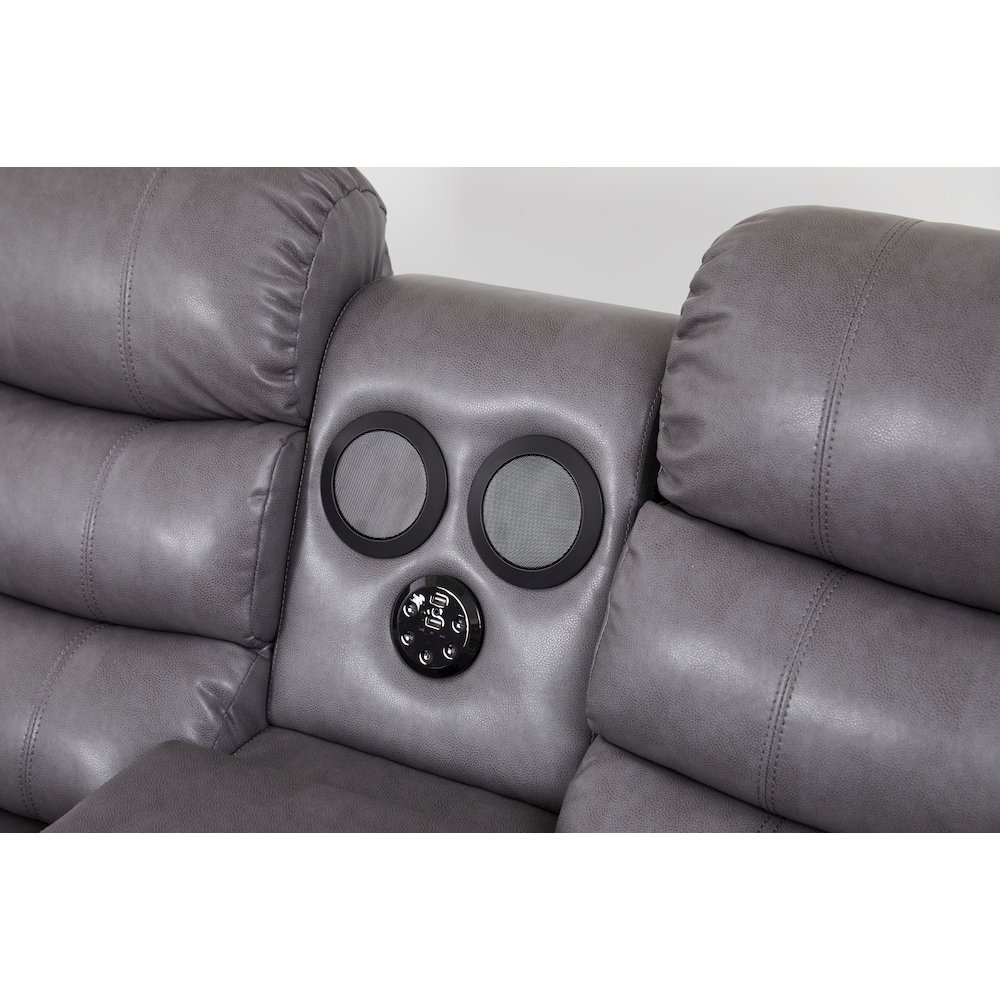 Faux Leather Manual Reclining Sofa Set – Three-Piece Home Theater Seating. Picture 4