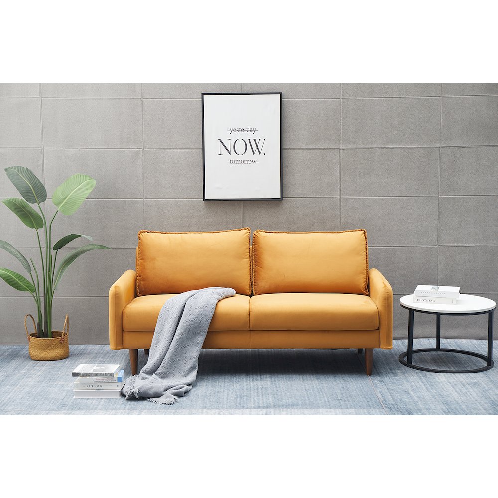 Jadier Velvet Living Room Sofa. Picture 2