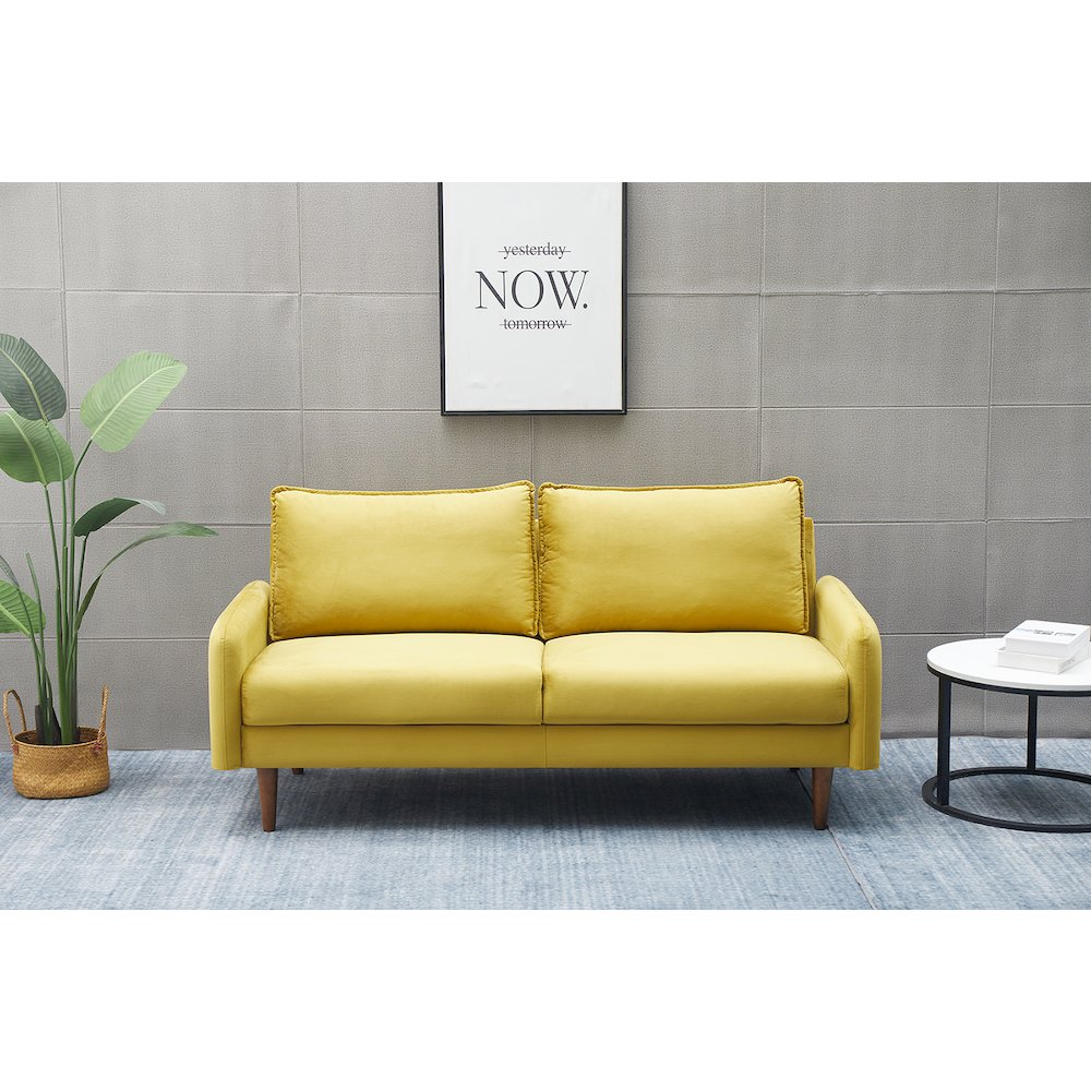 Jadier Velvet Living Room Sofa. Picture 1