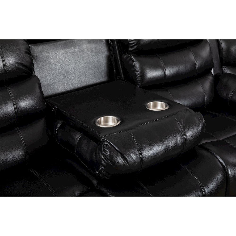 Donivi LED Faux Leather Reclining Sectional. Picture 4