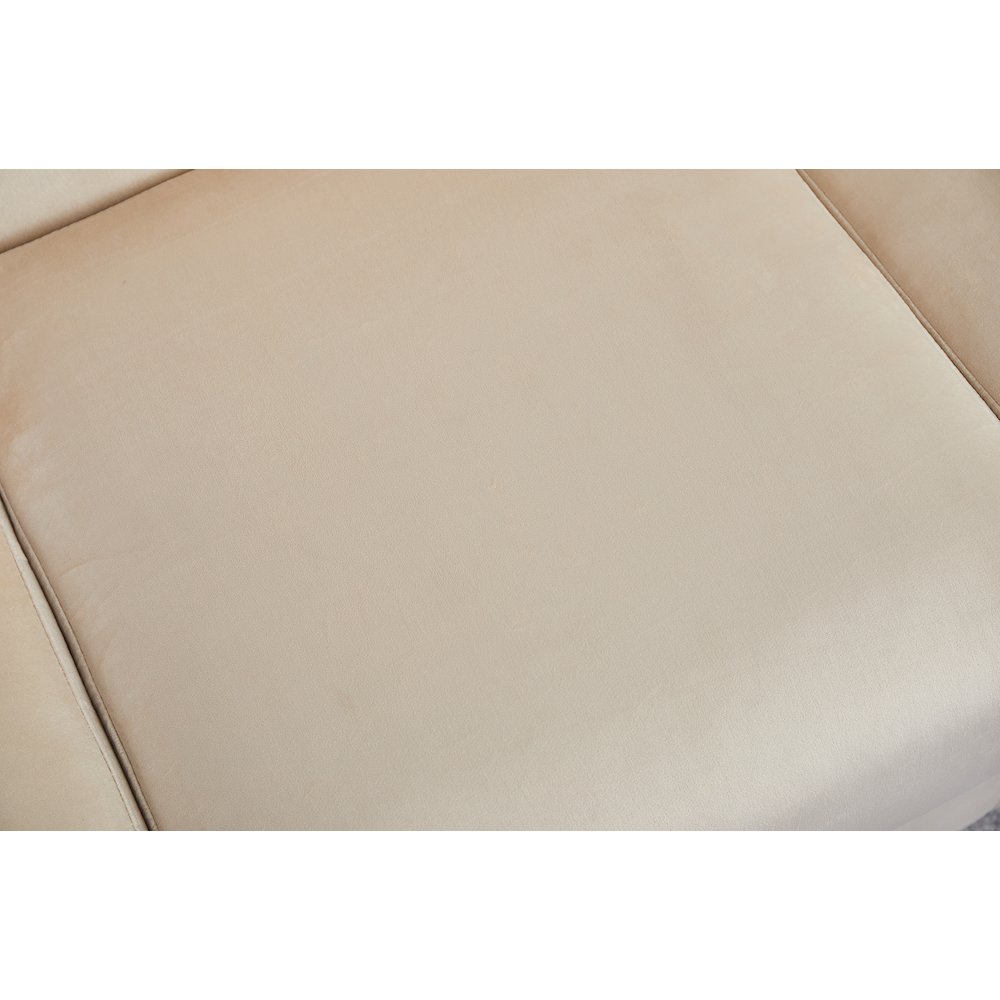 Kingway Furniture Avin Velvet Nail Head Livingroom Chair in Beige. Picture 4