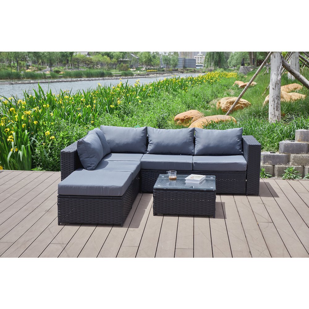 Nazimi 86'' Outdoor Patio Sectional. Picture 6