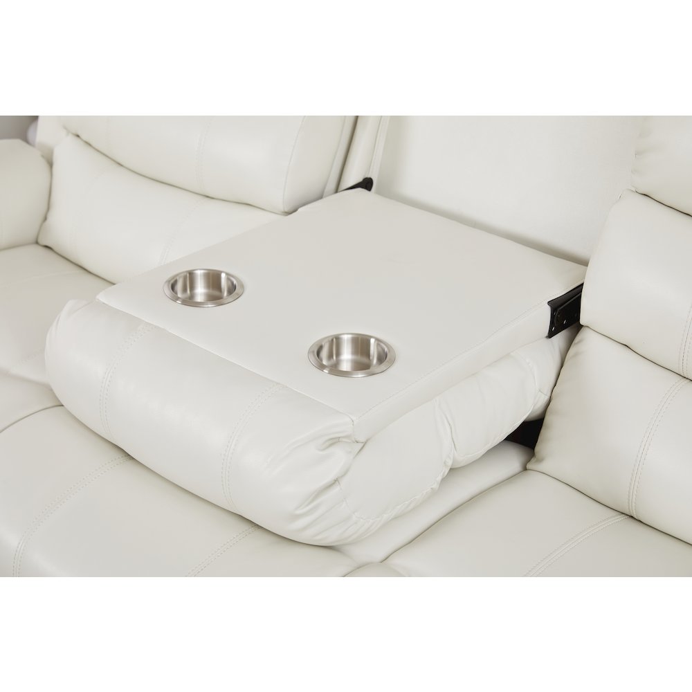 Faux Leather Manual Reclining Sofa Set – 3PC Home Theater Seating. Picture 5