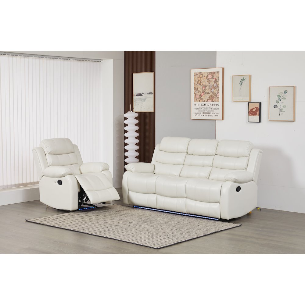 Faux Leather Manual Reclining Sofa Set – 2PC Home Theater Seating. Picture 2