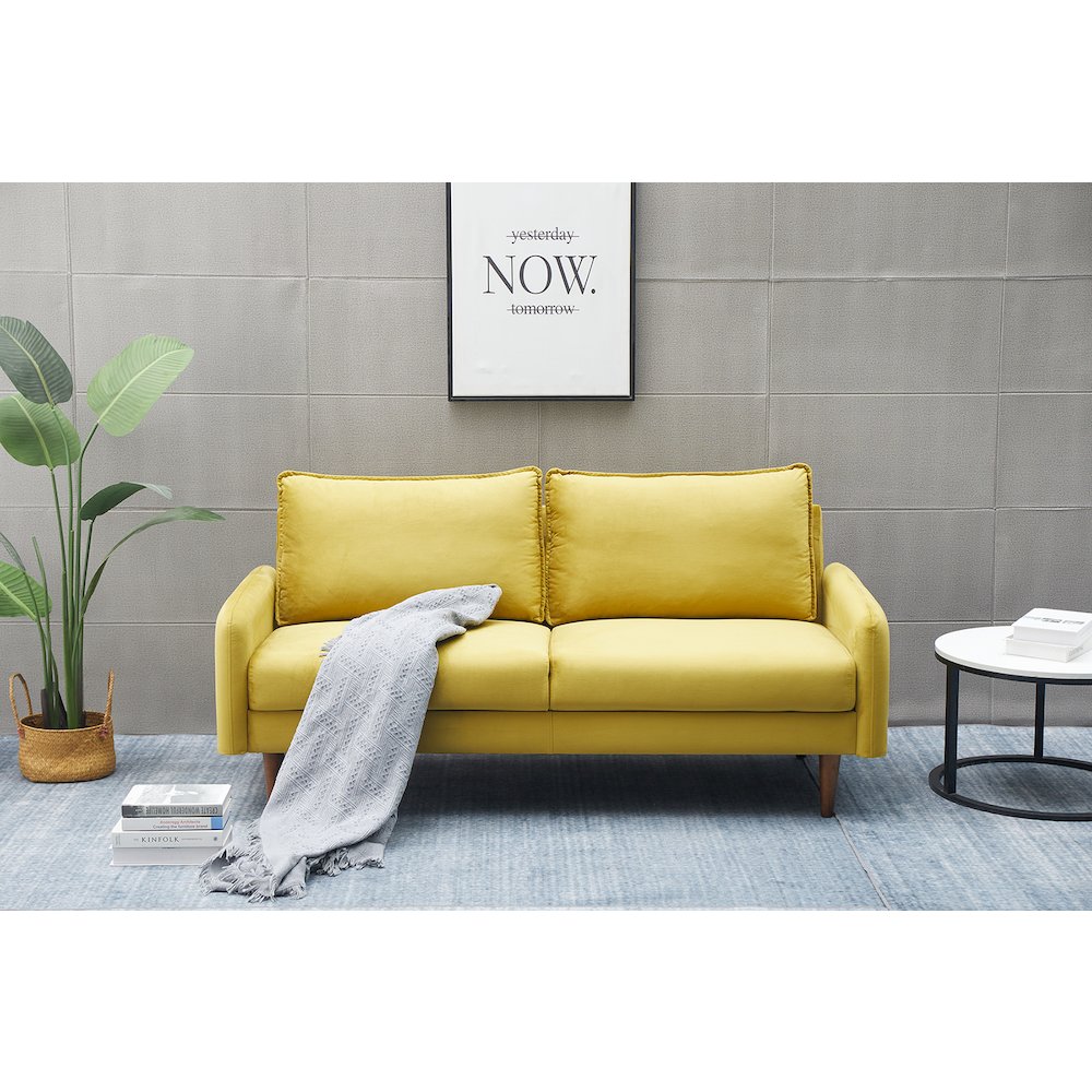 Jadier Velvet Living Room Sofa. Picture 2