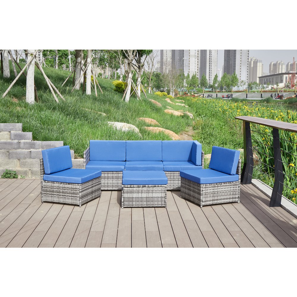 4-Piece Wicker Patio Furniture Sets Outdoor Sectional Sofa Set Sectional. Picture 6