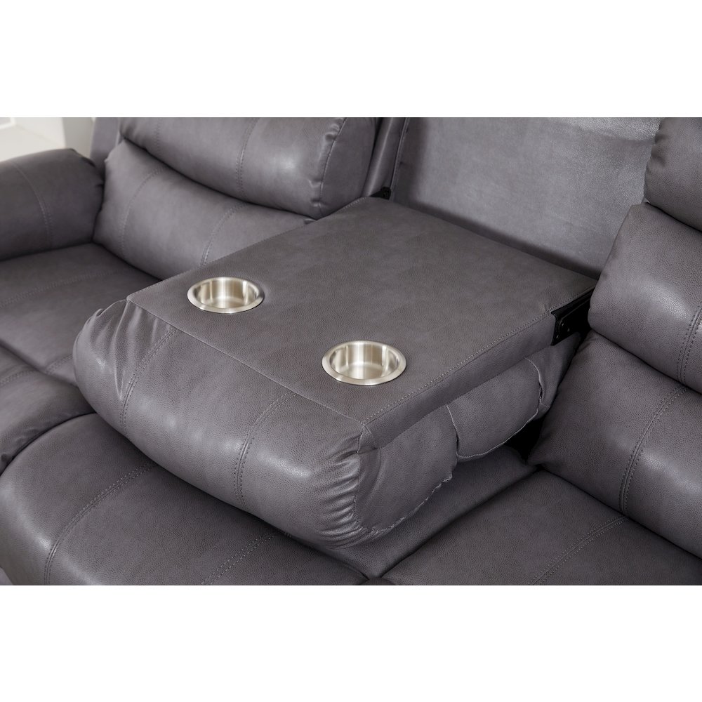 Faux Leather Manual Reclining Sofa Set – 2PC Home Theater Seating. Picture 5