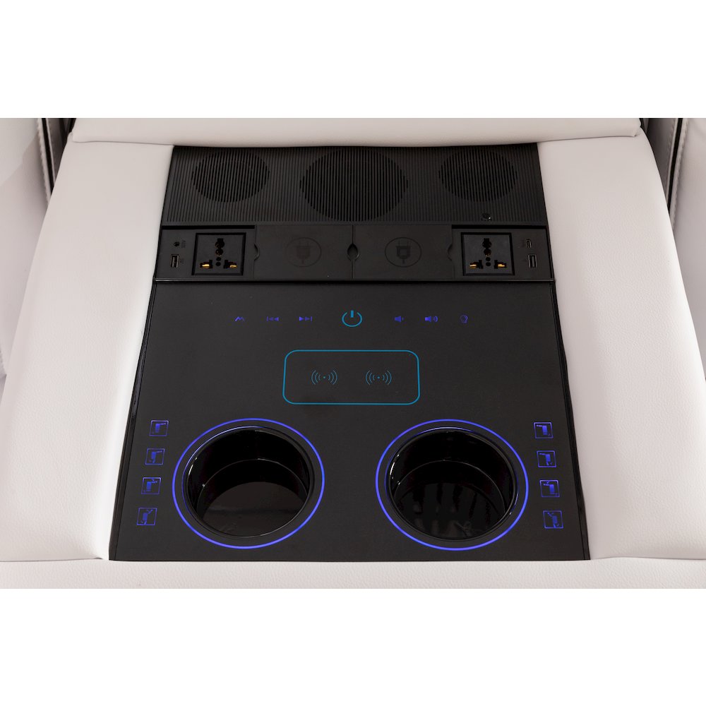 Raonne 3 - Piece Vegan Leather Power Reclining Sectional. Picture 9