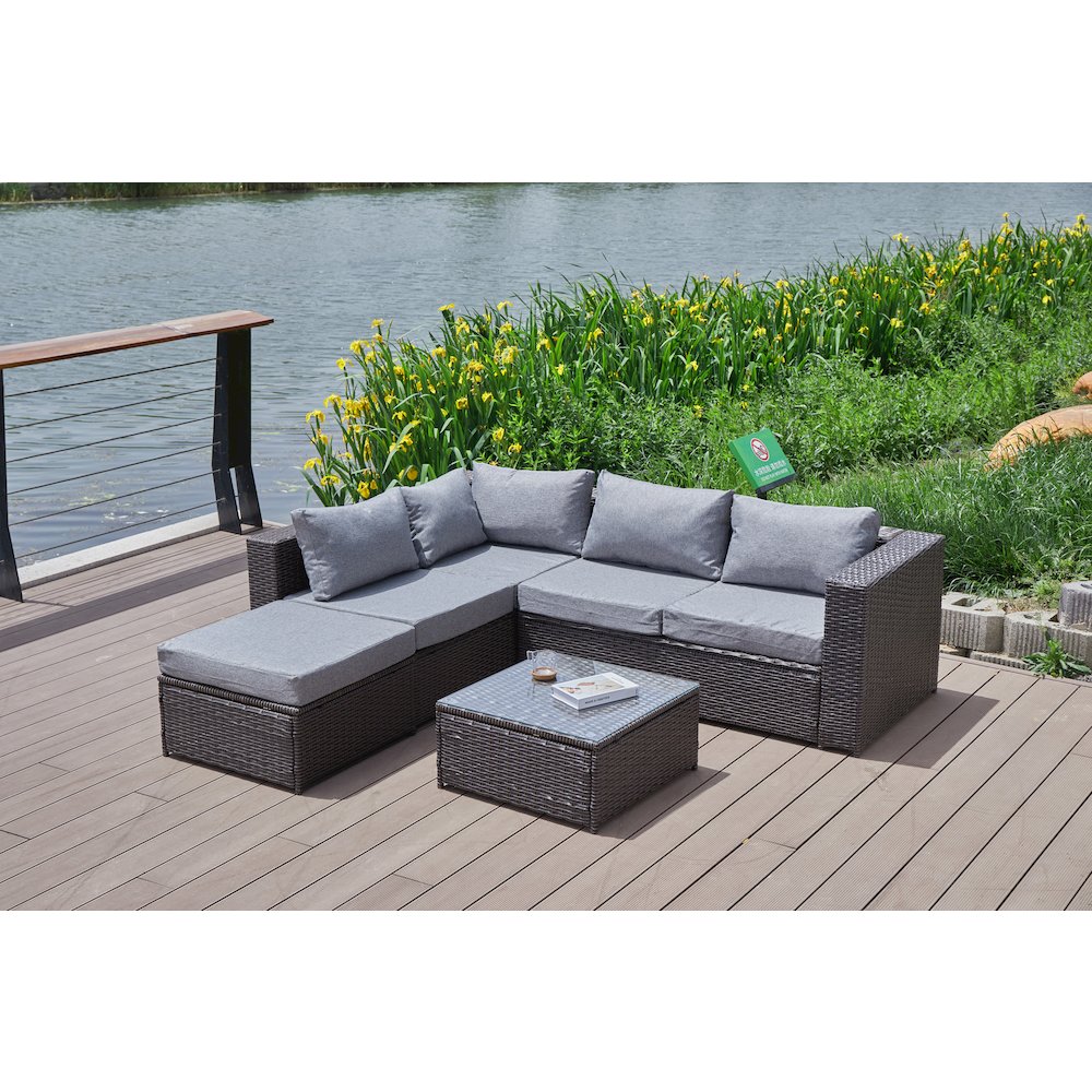 Nazimi 86'' Outdoor Patio Sectional. Picture 4