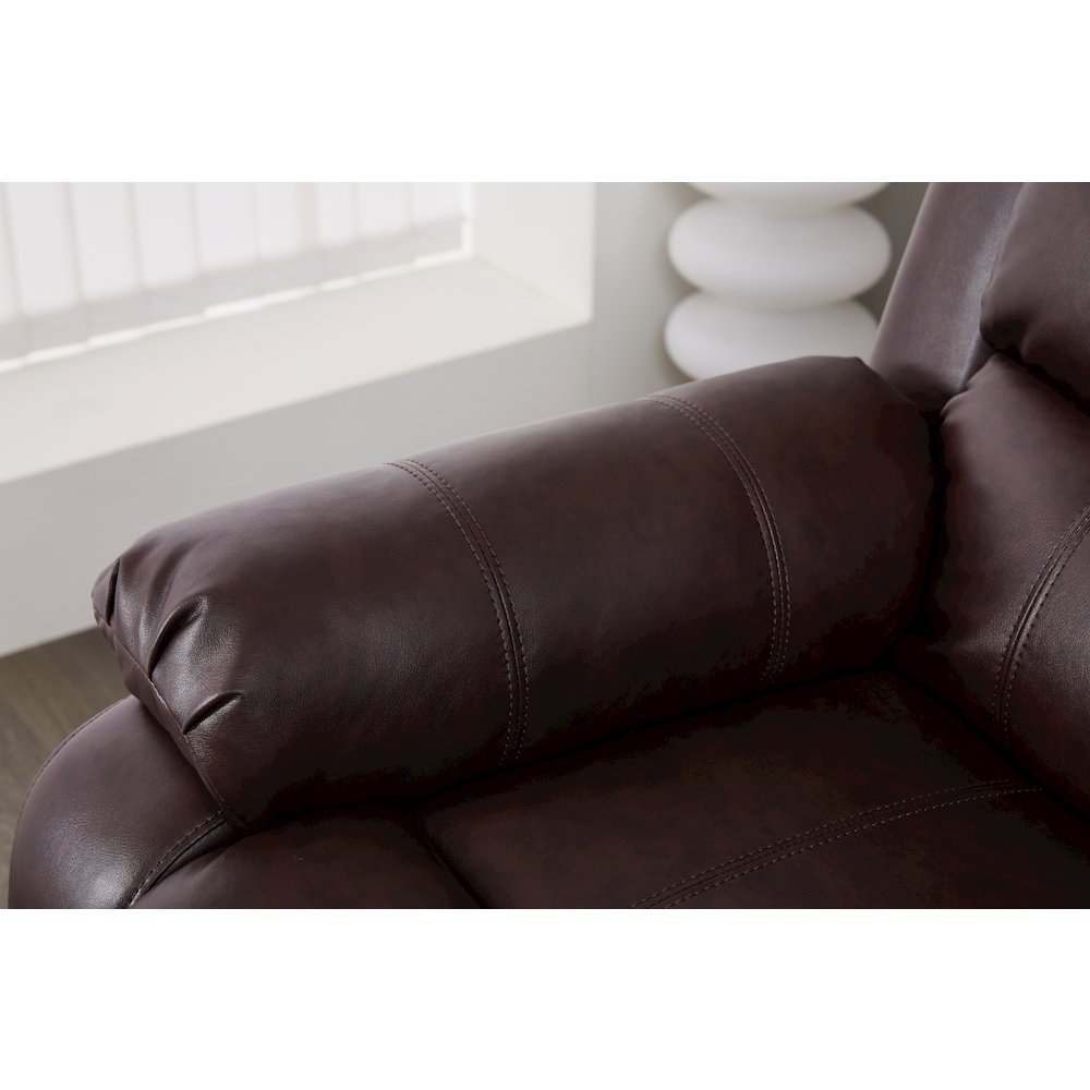 Faux Leather Manual Reclining Sofa Set – 3PC Home Theater Seating. Picture 4