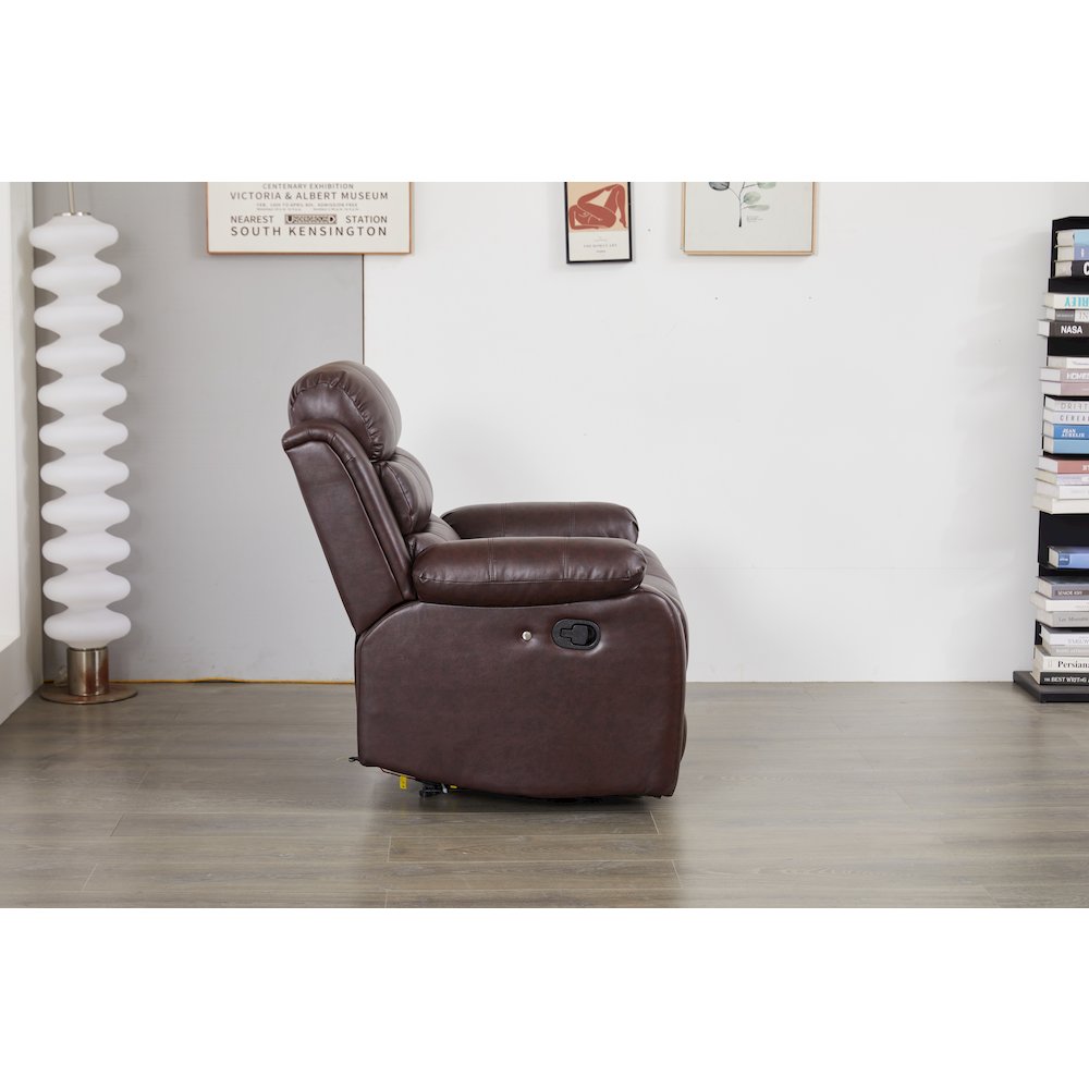 Faux Leather Manual Reclining Sofa Set – Two-Piece Home Theater Seating. Picture 3