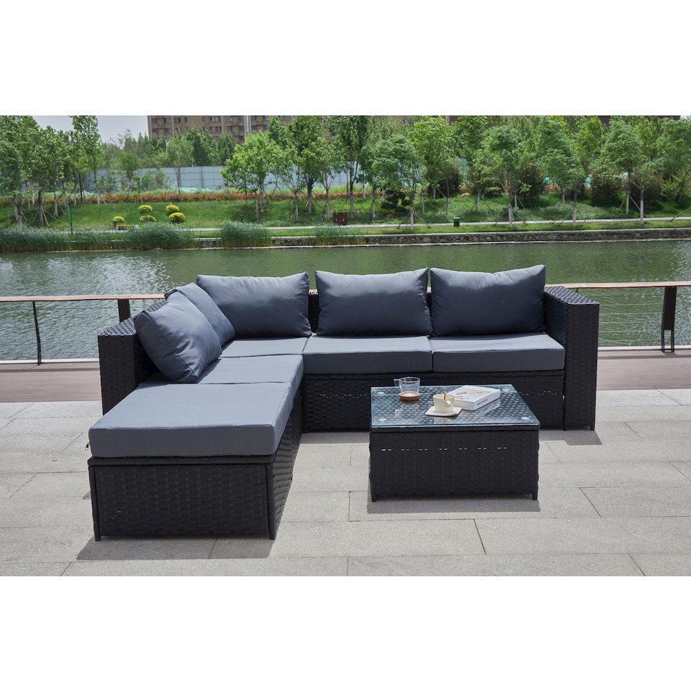 Nazimi 86'' Outdoor Patio Sectional. Picture 9