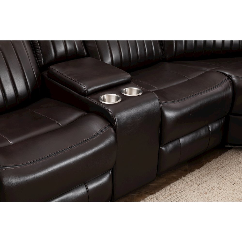Raonne 3 - Piece Vegan Leather Power Reclining Sectional. Picture 6