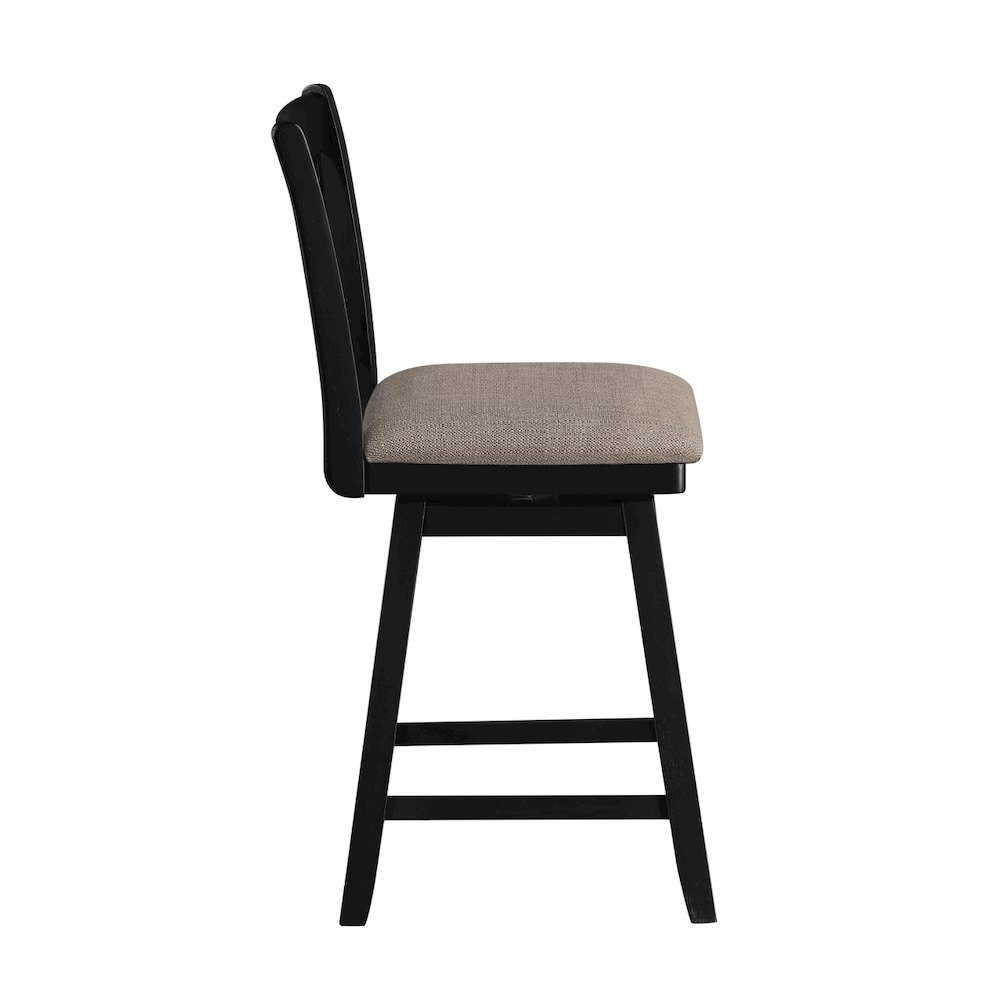 24in Brookline Swivel Barstool Pure Black. Picture 3