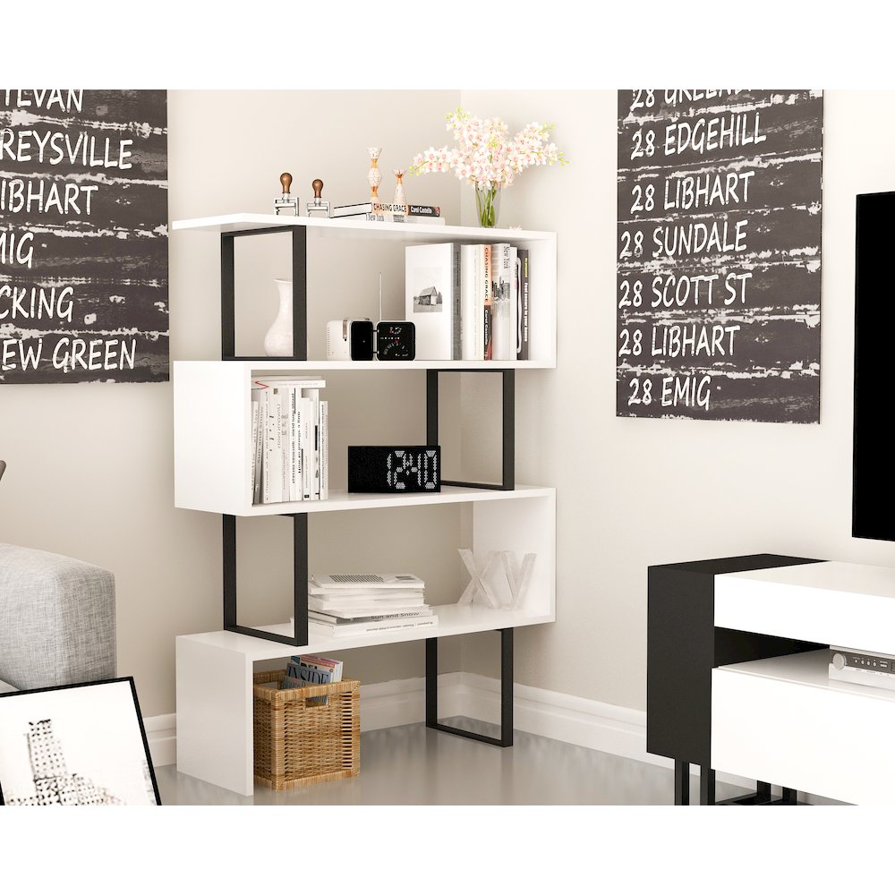 Adriana Bookcase White&Black. Picture 2