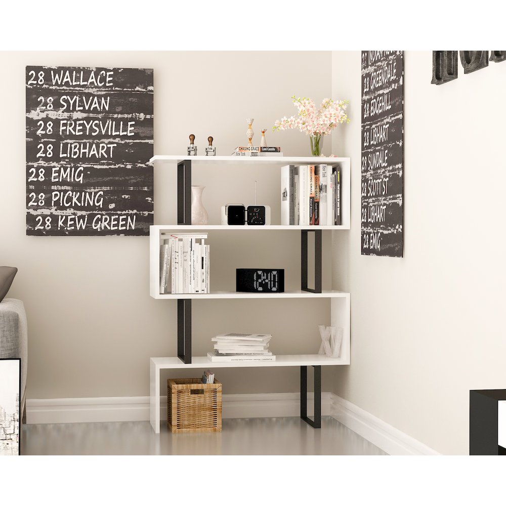Adriana Bookcase White&Black. Picture 3