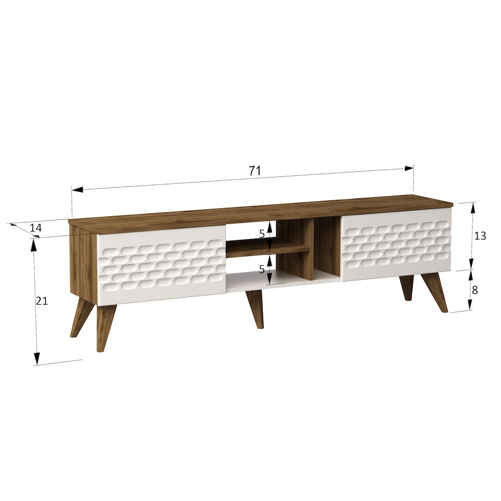 Egg Tv Stand - White & Oud Oak. Picture 7