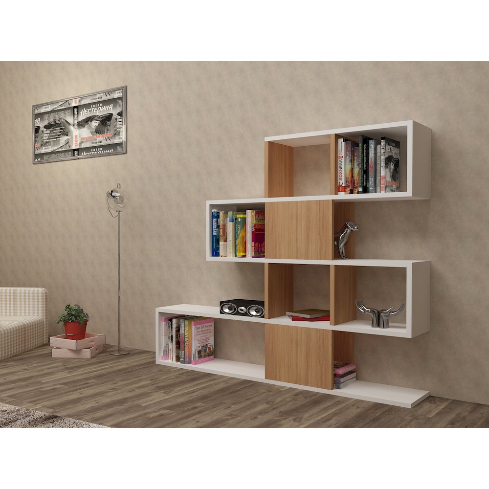 Karlin White&Teak Bookcase. Picture 2