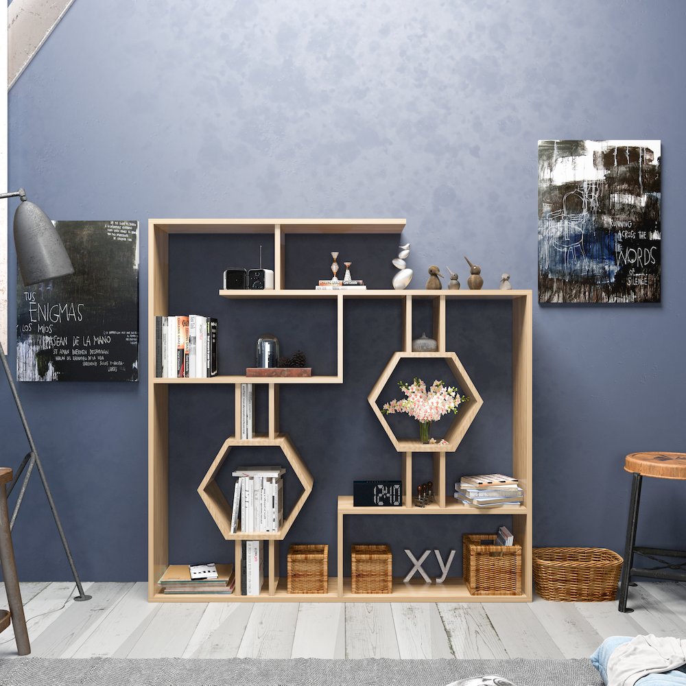 Tamara Bookcase Sapphire Oak. Picture 4