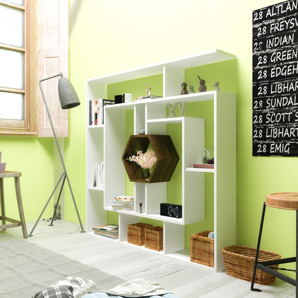 Labrina Bookcase White&Walnut. Picture 3