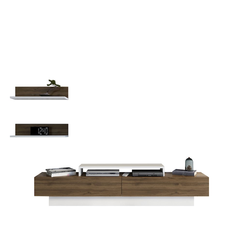 Lusi Tv Stand White&Walnut. Picture 1