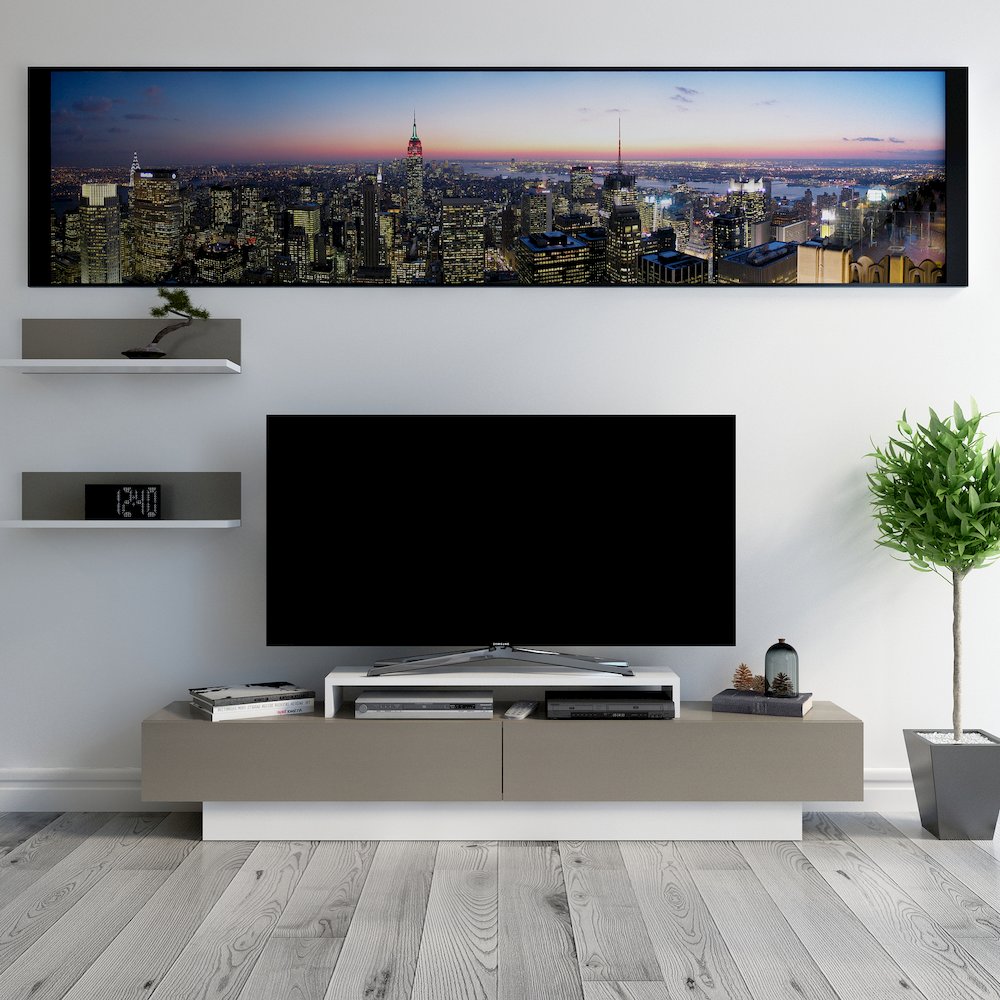 Lusi Tv Stand White&Coffee. Picture 3