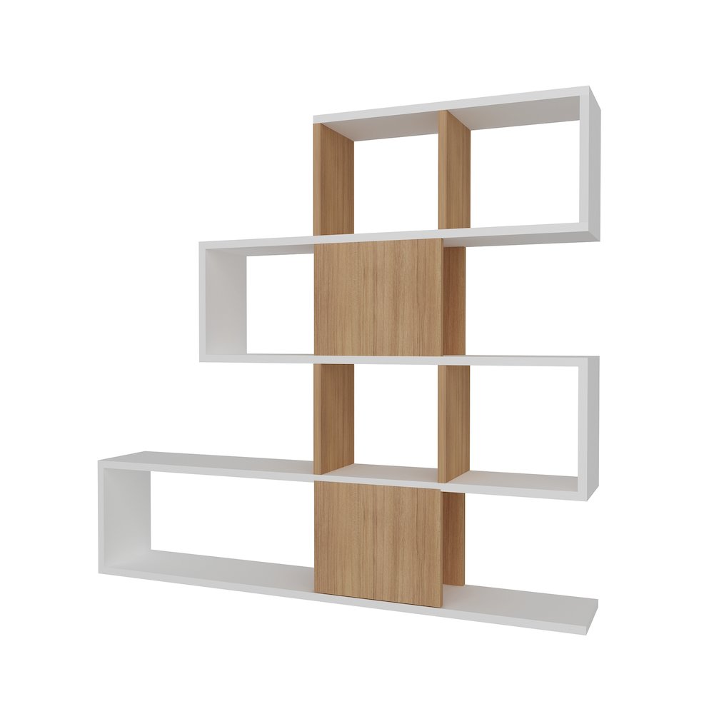 Karlin White&Teak Bookcase. Picture 1