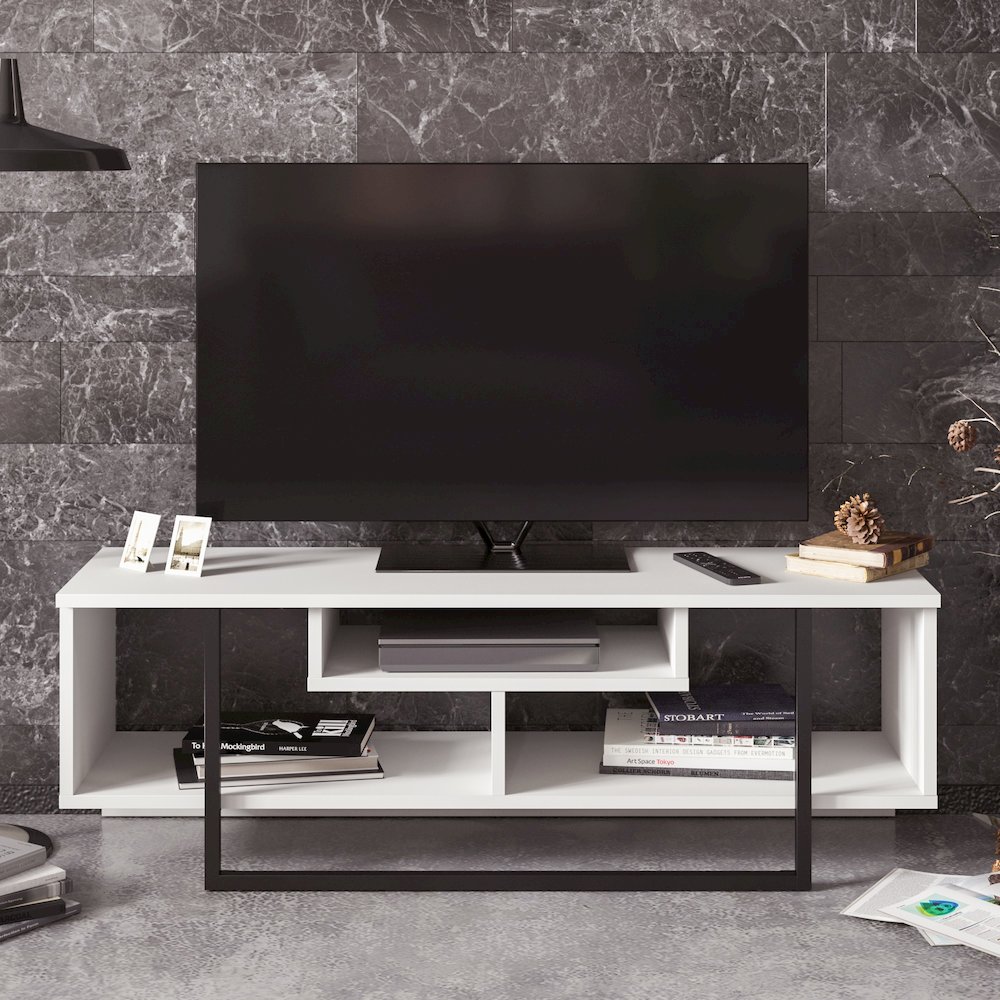 Asal 47'' Tv Stand - White & Black. Picture 2