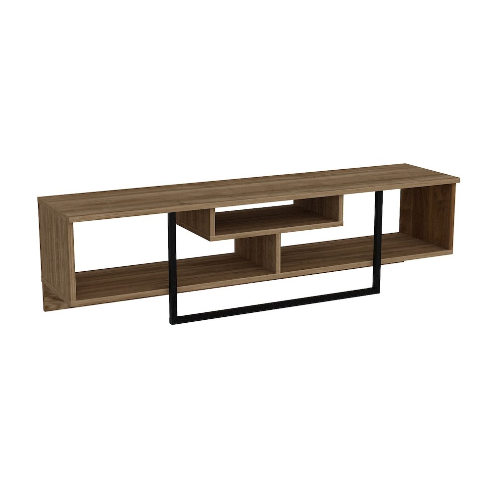 Asal 59'' Tv Stand - Walnut & Black. Picture 1