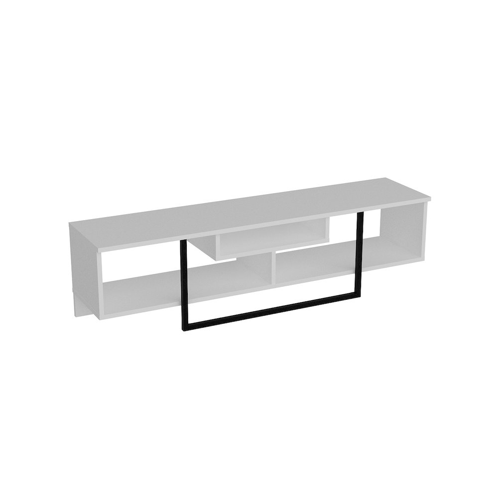 Asal 59'' Tv Stand - White & Black. Picture 1