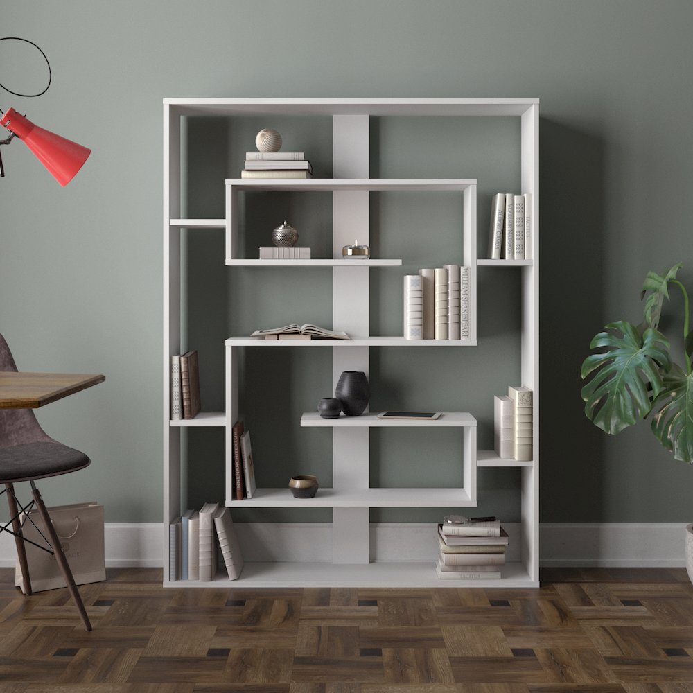 Esteban 61'' Tall Bookcase - White. Picture 2