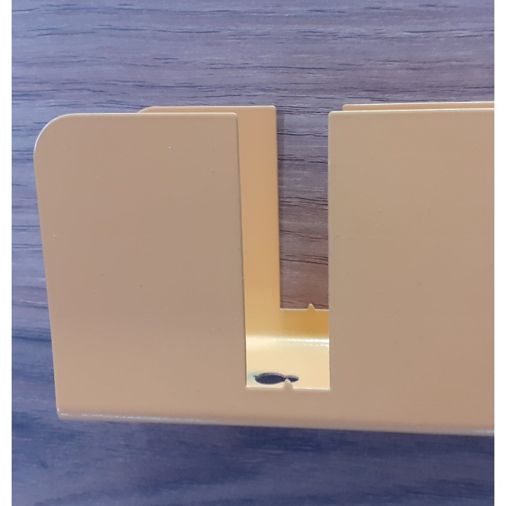 Mita 19'' Adjustable Metal Wood Wall Shelf - White & Gold. Picture 5