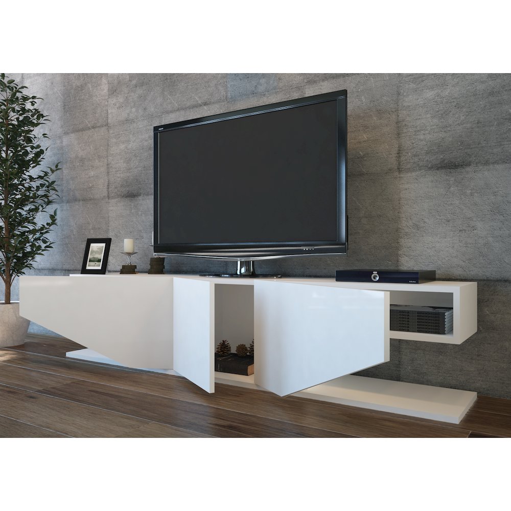 Incia 71'' Tv Stand  - Gloss White. Picture 4