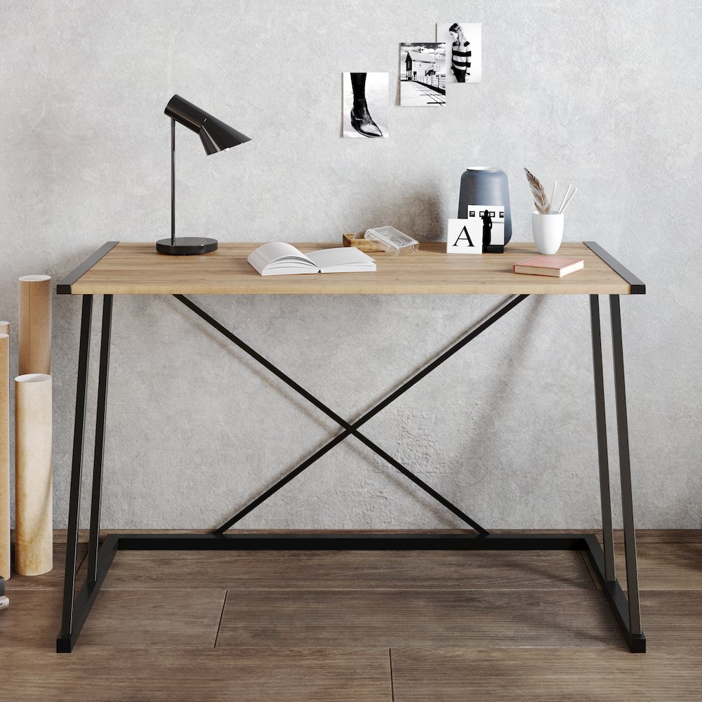 Anemon Computer Desk - Black&Walnut. Picture 4