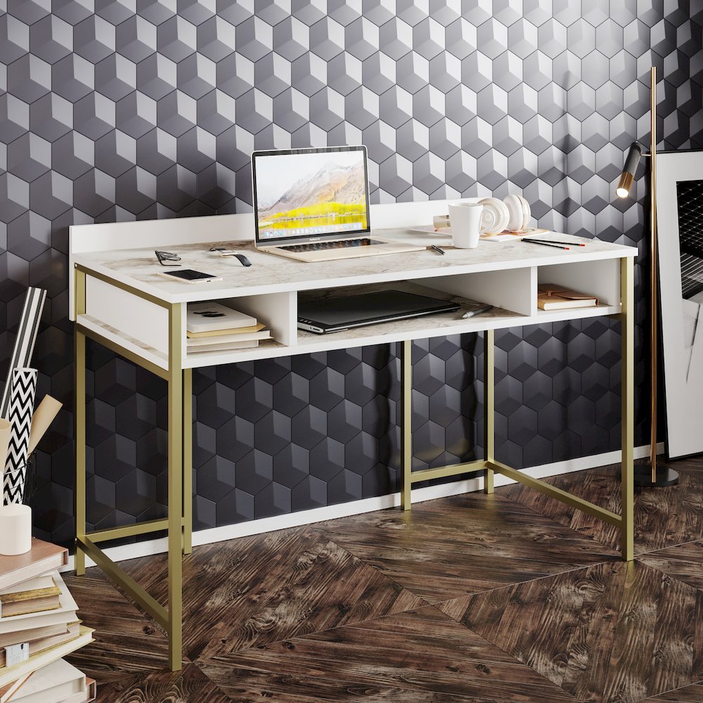 Tümata Computer Desk-Ephesus Gold. Picture 2