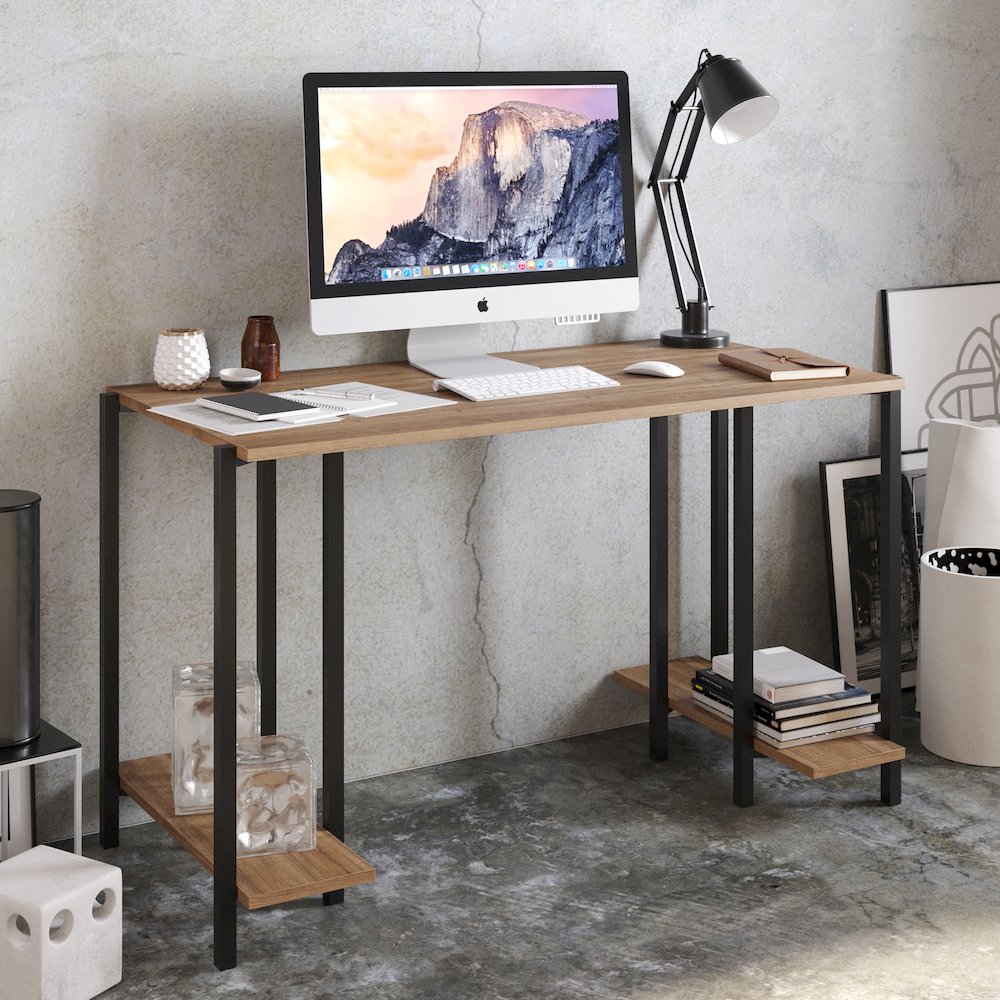 Reader Computer Desk-Black&Walnut. Picture 2
