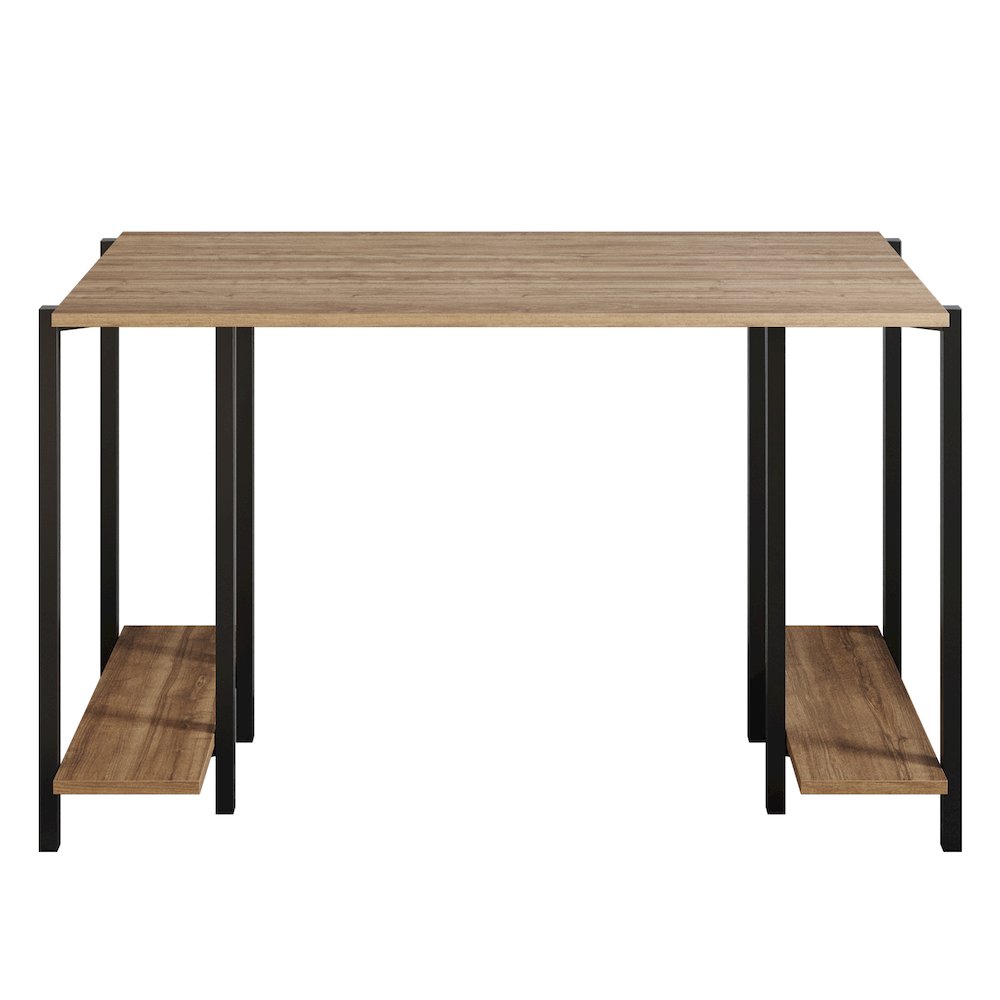 Reader Computer Desk-Black&Walnut. Picture 1