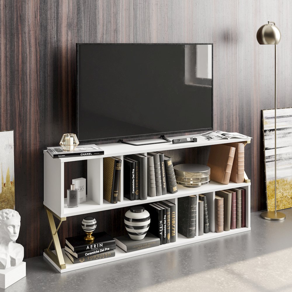 Termas Tv Stand - White & Gold. Picture 2