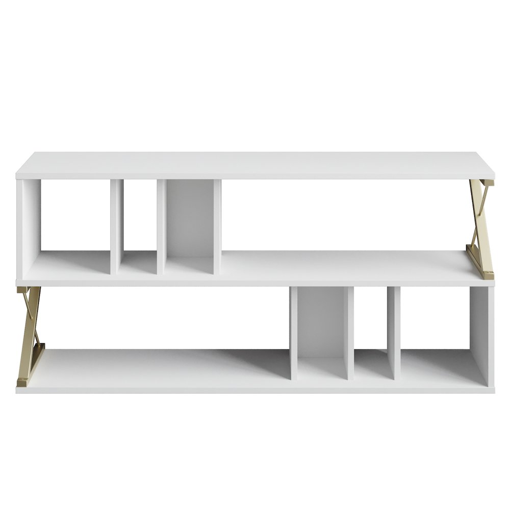 Termas Tv Stand - White & Gold. Picture 1