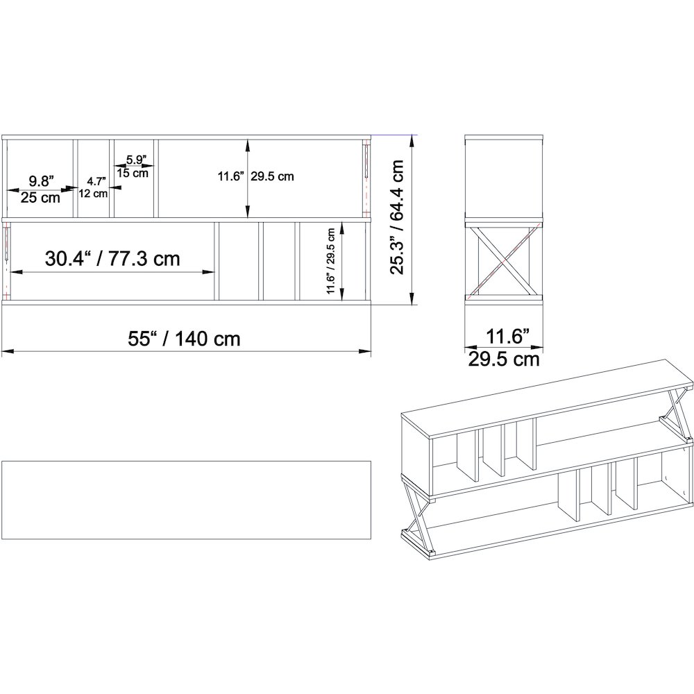 Termas Tv Stand - White & Gold. Picture 5
