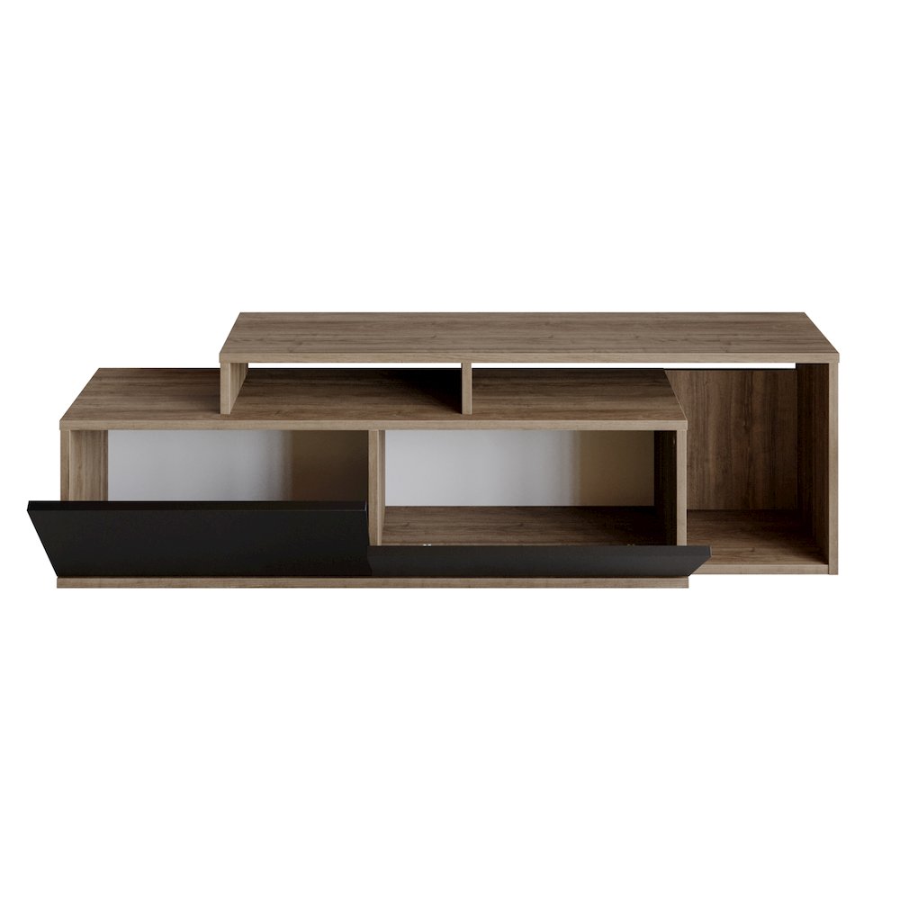 Nexera 47 Tv Stand - Walnut & Black. Picture 1