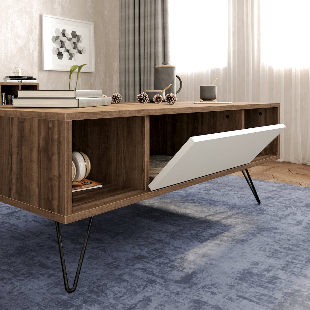 Mistico Coffee Table - Walnut & White. Picture 4
