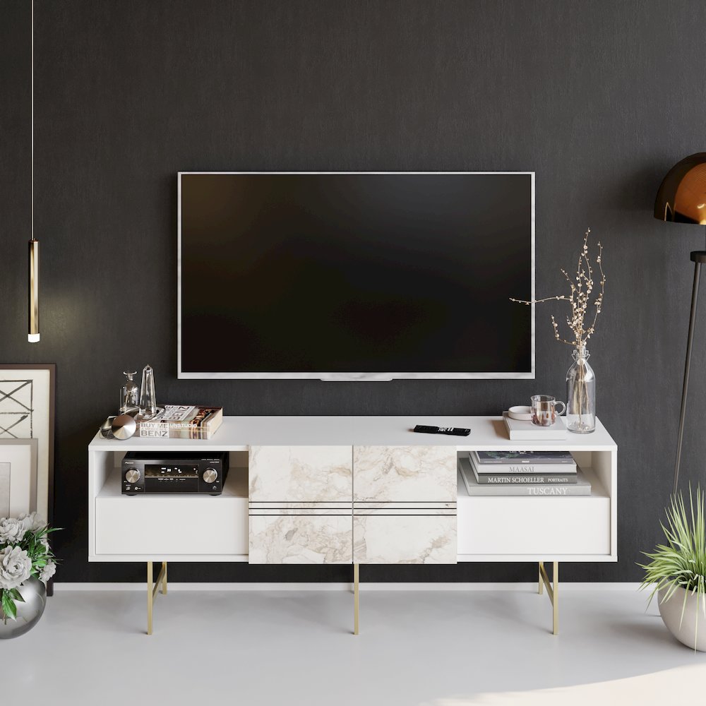 Derin Console - Ephesus White & Gold. Picture 3