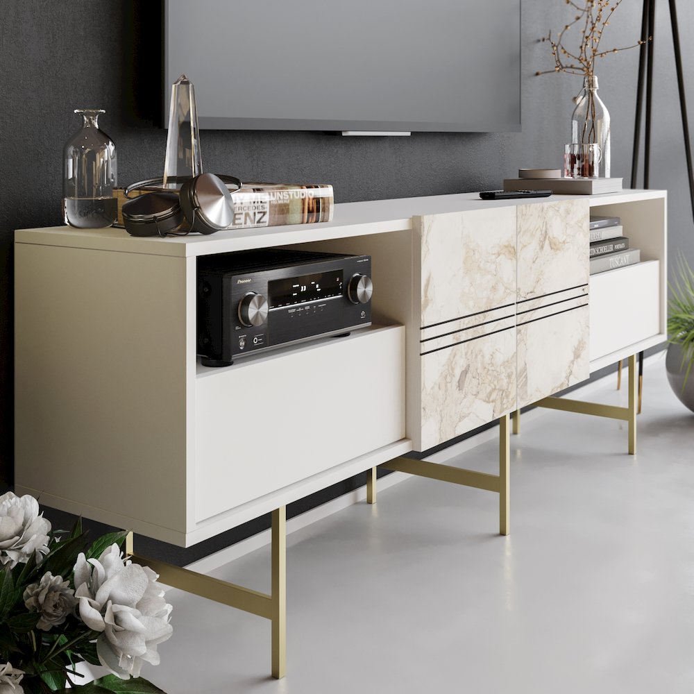 Derin Console - Ephesus White & Gold. Picture 4